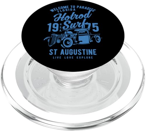 St. Augustine Florida Retro Hotrod Surf Design im Used-Look PopSockets PopGrip für MagSafe von Awesome St. Augustine Florida Souvenirs Designs