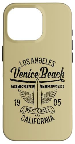 Hülle für iPhone 16 Pro Venice Beach California, Vintage-Surf-Design im Retro-Look von Awesome Venice Beach CA Souvenirs and Designs