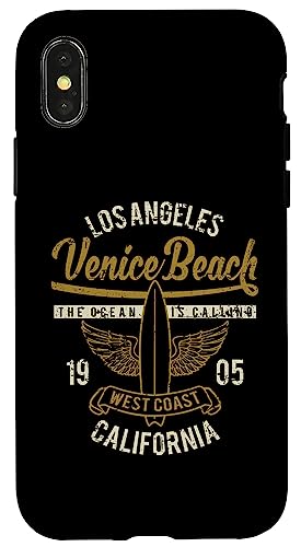 Hülle für iPhone X/XS Venice Beach California, Vintage-Surf-Design im Retro-Look von Awesome Venice Beach CA Souvenirs and Designs