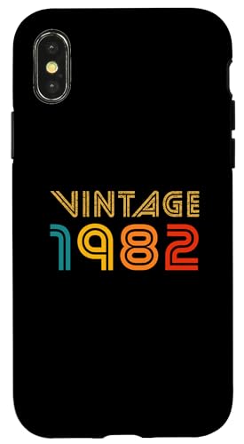 Hülle für iPhone X/XS Vintage 1982 T-Shirt für Männer Frauen 43. Geburtstag Geschenk 43 Jahre von Awesome Vintage Classic Tees