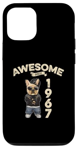 Hülle für iPhone 14 Geburtstag Awesome since 1967 Herren Damen Hunde von Awesome since Spruch Cooler Hunde Geburtstag