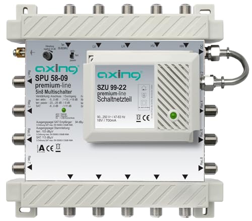 Axing SPU 58-09 SAT-Multischalter (Premium Line, erweiterbar aktiv Quad-tauglich, 5x8) von Axing