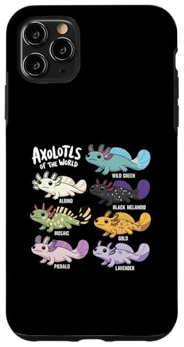 Hülle für iPhone 11 Pro Max Axolotls of the World Kawaii, niedliches Anime-Salamander-Kunstwerk von Axolotl Lover Kawaii Amphibian Artwork Otaku