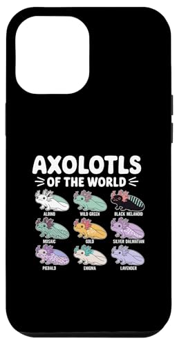 Hülle für iPhone 12 Pro Max Axolotls of the World Kawaii, niedliches Anime-Salamander-Kunstwerk von Axolotl Lover Kawaii Amphibian Artwork Otaku