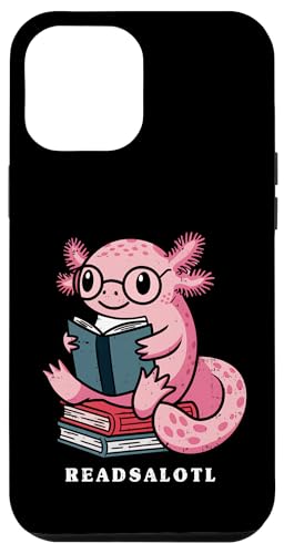 Hülle für iPhone 12 Pro Max Niedlicher Axolotl Readsalotl Bücherwurm Kawaii Jungen Mädchen Kinder von AxolotlAxis1