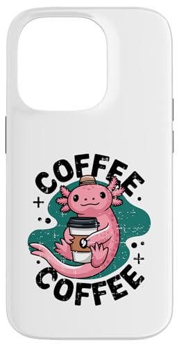 Hülle für iPhone 14 Pro Niedlicher Axolotl Kaffee Alotl Kawaii Jungen Mädchen Kinder von AxolotlAxis1