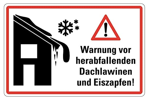 Aufkleber Warnung Hinweis "Vorsicht vor Dachlawinen und Eiszapfen" Schild Folie selbstklebend | 30x20cm Made in Germany von Axppin