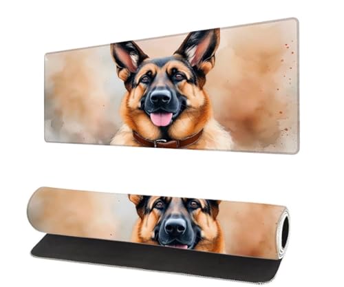 Gaming Mauspad Hund XXL 1000x500x3mm, Niedlich Mousepad groß Schreibtischunterlage, Mouse Pad mit Vernähte Kanten, WassXerdicht Anti-Rutsch Mousepad, Verbessert Präzision und Geschwindigkei X-3 von Aynaeinn