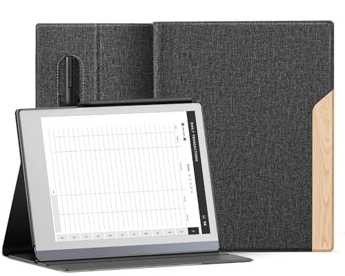 Ayotu Schutzhülle für Remarkable 2 Paper Tablet 26,2 cm (10,3 Zoll) 2020, Premium-Stoff-Smart-Cover mit Stiftfach, Stabiler Klappständer (Nicht für Remarkable 1), Schwarz und Heller Kork von Ayotu