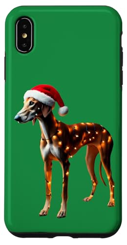 Hülle für iPhone XS Max Azawakh Hund Weihnachtsmannmütze Weihnachtsbeleuchtung Besitzer Mama Papa Liebhaber von Azawakh Dog Christmas Products