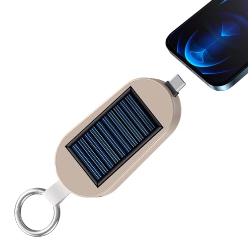 Solar Powerbank, Solar Schlüsselanhänger Handy Ladegerät, 3000 Mah Schlüsselanhänger, Tragbare Mobile Solar-Powerbank, Typ C Schlüsselanhänger, Telefon-Tablet-Schlüsselanhänger-Ladegerät Solarenergie von Aznever