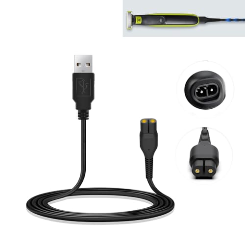 AZWOOD 4.3V A00390 USB Netzkabel Kabel, USB-Ladekabel Netzteil für Philips One Blade, Rasierer-Ladekabel, Wiederaufladbares Kabel Ersatzkabel kompatibel mit Philips Norelco Trimmer Rasierer von Azwood