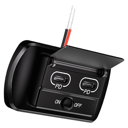 Azxcvbnm 12 V USB-Steckdose, Wandhalterung, USB/USB C, Auto-USB-Port, Ladebuchse mit Knopfschaltern für Auto von Azxcvbnm