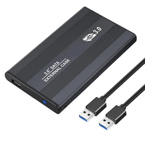 Azxcvbnm Aluminium-Gehäuse für externe Festplatten, 6,35 cm (2,5 Zoll), USB 3.0/USB 2.0, Speichergehäuse von Azxcvbnm