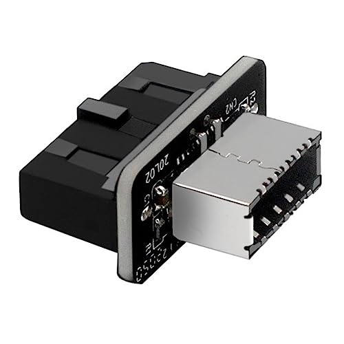 Azxcvbnm USB Typ E Buchse Auf 19-Pin Stecker Adapter Für Interne Motherboard Verbindung – Vertikaler Header Splitter Für Typ C Motherboard von Azxcvbnm