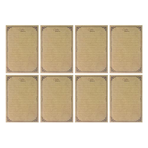 8 Blatt Vintage-Kraftpapier, liniert, Briefpapier-Set für personalisierte Briefe, Gedichte, Blanko-Karten und Umschläge, altmodisches Notizpapier, Schreibzubehör, geprägtes Briefpapier von BABYVIVA