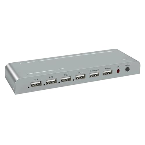 4K 60Hz 4x1 HMI KVM Switcher 4 In 1 Out Aud Video Konverter USB Tastatur Maus Steuerung 4 Laptop PC, Computer zu TV Projektor von BAFEIYA