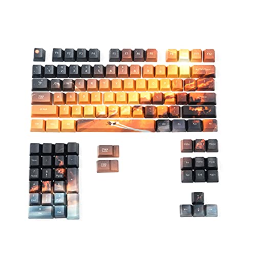 104 Tasten / Set OEM PBT Tastenkappen, vollständiges Set, mechanische Tastatur-Tastenkappen, PBT-Farbstoff-Sublimation für Themenkappen, Persönlichkeitstastenkappen von BAHJKASD