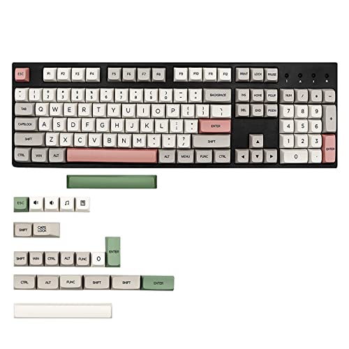 126 Stück 9009 Beige für graue PBT-Tastenkappen, XDA V2 Profil-Dyesub-Tastenkappen für mechanische Tastatur, Englisch, Russisch, Koreanisch, Japan, 9009 Tastenkappen, Pbt Xda von BAHJKASD