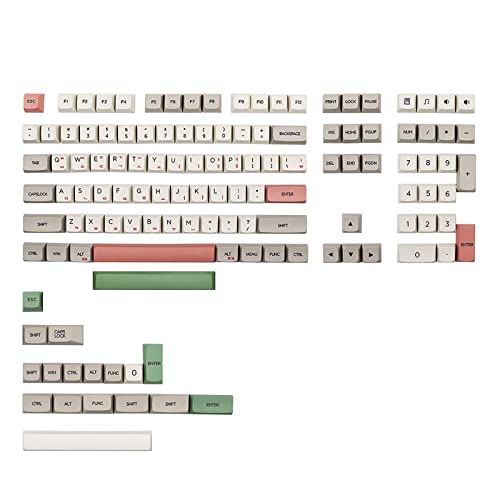 126 Stück 9009 Beige für graue PBT-Tastenkappen, XDA V2 Profil-Dyesub-Tastenkappen für mechanische Tastatur, Englisch, Russisch, Koreanisch, Japan, 9009 Tastenkappen, Pbt Xda von BAHJKASD