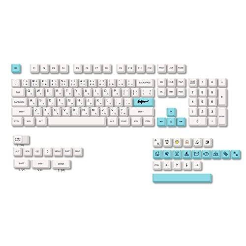 135 Stück PBT Keycap XDA Profile DYE-SUB Sea Tastenkappen für mechanische Tastatur, Cherry Layout GK61 SK61 TKL87 Tastenkappen Pbt Dye Sub-Tastenkappen von BAHJKASD