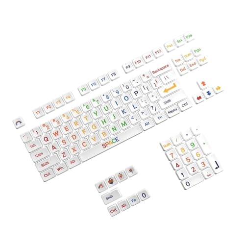 BAHJKASD 113 Tasten XDA HEIGH REGINBOW CARBE Wichtige Schriftarten Tastaturkaps Für Mechanische Tastaturen Upgrades Tastaturtype von BAHJKASD