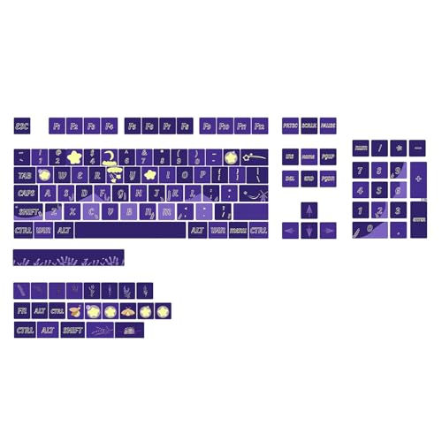 BAHJKASD 127Keys Tastenkappen DYE SUB Tastenkappe Für Mechanische Tastaturen Schalter Tastenkappe Mit Lavendelmotiv von BAHJKASD