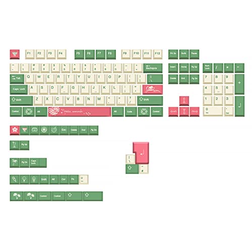 PBT Farbstoff-Tastenkappen, Kirschprofil, Kreidefarbe für MX-Schalter, mechanische Tastatur, Tastenkappen-Set, 136 Tasten, PBT-Tastenkappen, Kirschprofil, 136 Stück von BAHJKASD