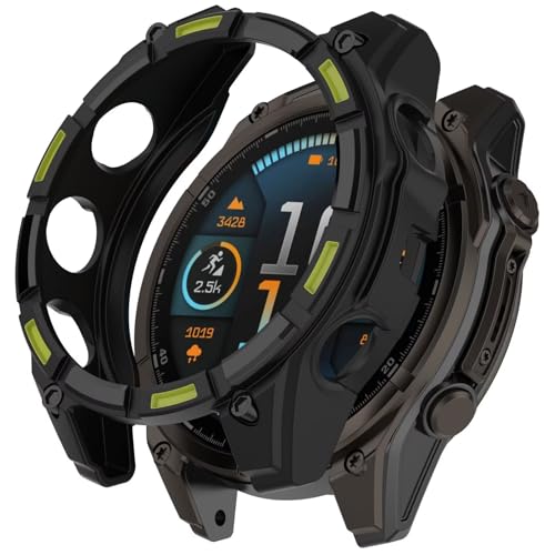 BAIDIYU Hülle Kompatibel mit Garmin Fenix 8 51mm,Harter PC, Ultradünn, Sturzsicher, Kratzfest, Smartwatch Schutzhülle Kompatibel mit Garmin Fenix 8 51mm.(Schwarzgrün) von BAIDIYU