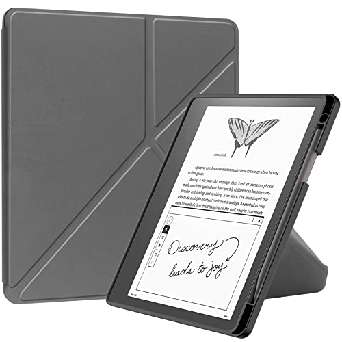 BAIDIYU Hülle Kompatibel mit Kindle Scribe 10.2 2024, Ultraleichte Schutzhülle mit Standfuß und automatischer Sleep/Wake-Funktion, Schutzhülle Tablet.(Grau) von BAIDIYU