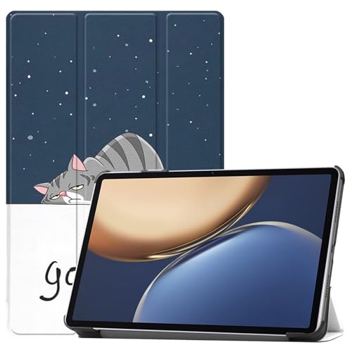 BAIDIYU Hülle Kompatibel mit Samsung Galaxy Tab S10 FE, Ultraleichte Schutzhülle mit Standfuß und automatischer Sleep/Wake-Funktion, Schutzhülle Tablet.(Faule Katze) von BAIDIYU