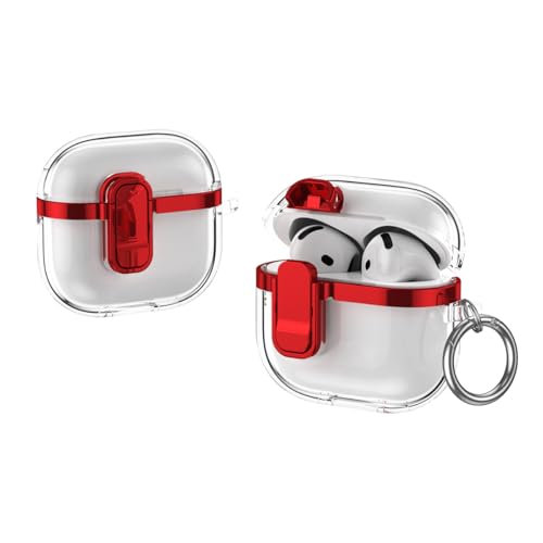 BAIDIYU Kopfhörer Hülle Kompatibel mit AirPods 4, All-Inclusive, Sturzsichere, Harter PC, Bluetooth Headset Schutzhülle Kompatibel mit AirPods 4.(Rot) von BAIDIYU