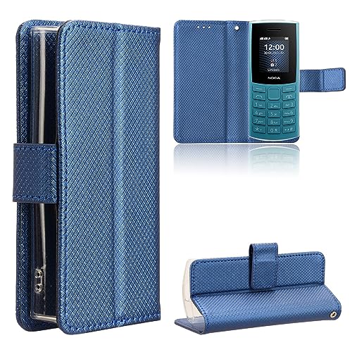 BAILI Lederhülle für Nokia 105 4G 2023 Hülle, Flip Case mit Kartenfach Stand, Diamant Tasche Cover Etui Handyhülle für Nokia 105 4G 2023, Diamant05 von BAILI