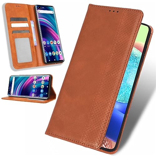 Lederhülle für Blade V70 Design 4G Hülle, Tasche Cover Etui Handyhülle für Blade V70 Design 4G, Brown von BAILI