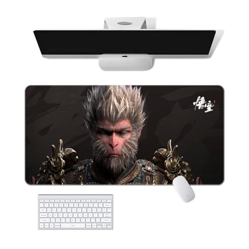 Black Myth Wukong Mauspad, HD-Druck, Computer-Gamer, rutschfestes Mauspad mit Sperrkante, Handgelenkspad for Büro und Zuhause, 90 x 40 cm, Tastatur-Computer-Schreibtischpad(Style 4,400x800x2mm) von BAISHIHUA