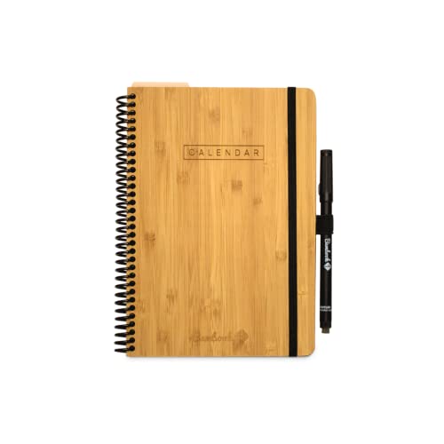 Bambook Calendar - Bambus-Holz Hardcover - A5 - Wiederverwendbarer Kalender - Vollständig löschbar von BAMBOOK