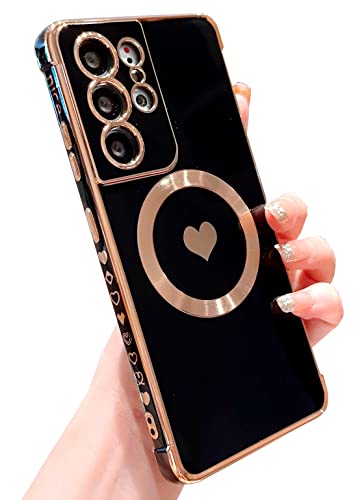 BANAILOA Design für Samsung Galaxy S21 Ultra Hülle, kompatibel mit Magsafe, luxuriöse Beschichtung, transparente Hülle, magnetisch, weiche Kameraschutzhülle Galaxy S21 Ultra (6,8 Zoll 2022), von BANAILOA