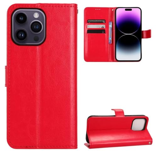 BAOJAY Huawei Nova 5Z Handyhülle,mit Standfunktion,Kartenfach,Magnetschnalle,Leder Flip Case TascheSilikon Bumper Schutzhülle Case für Huawei Nova 5Z-Rot von BAOJAY