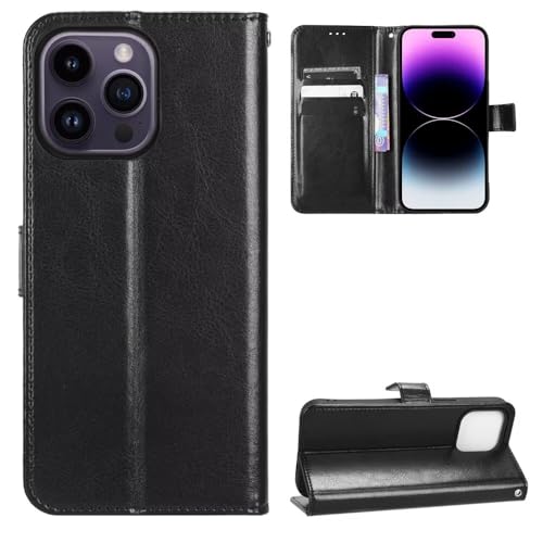 BAOJAY Huawei Y5 2018 Handyhülle,mit Standfunktion,Kartenfach,Magnetschnalle,Leder Flip Case TascheSilikon Bumper Schutzhülle Case für Huawei Y5 2018-Schwarz von BAOJAY