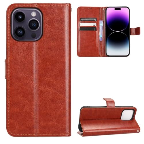 BAOJAY XiaoMi RedMi 12 Handyhülle,mit Standfunktion,Kartenfach,Magnetschnalle,Leder Flip Case TascheSilikon Bumper Schutzhülle Case für XiaoMi RedMi 12-Braun von BAOJAY