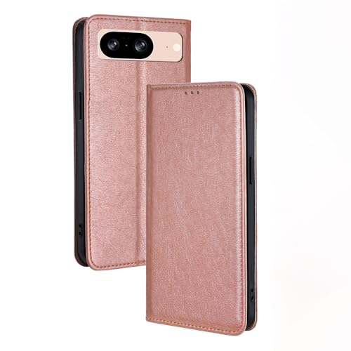 BARALARIQIU Handyhülle für Xiaomi 14 Hülle, Lederhülle Schutzhülle Tasche für Xiaomi 14 Hülle Wallet Kartenfach Standfunktion Klappbar Flip Case für Xiaomi 14 Hülle-Roségold von BARALARIQIU