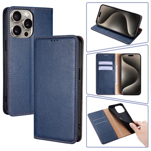 BARALARIQIU Handyhülle für iPhone 11 Pro Max Hülle, Lederhülle Schutzhülle Tasche für iPhone 11 Pro Max Hülle Wallet Kartenfach Standfunktion Klappbar Flip Case für iPhone 11 Pro Max Hülle-Blau von BARALARIQIU