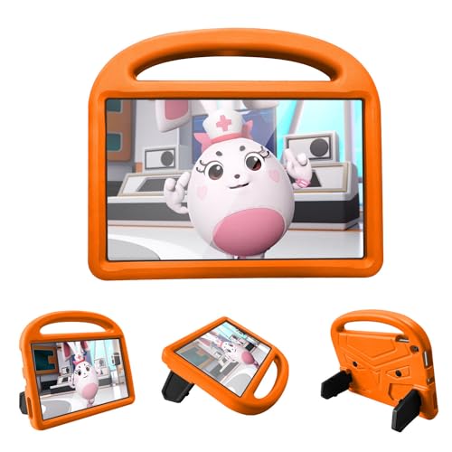 BARALARIQIU Kinder Hülle für Amazon Fire HD 10 2017/2019/2020 Leichte Stoßfeste Kratzfest Weich Eva Gummi Schutzhülle mit Ständer Orange von BARALARIQIU