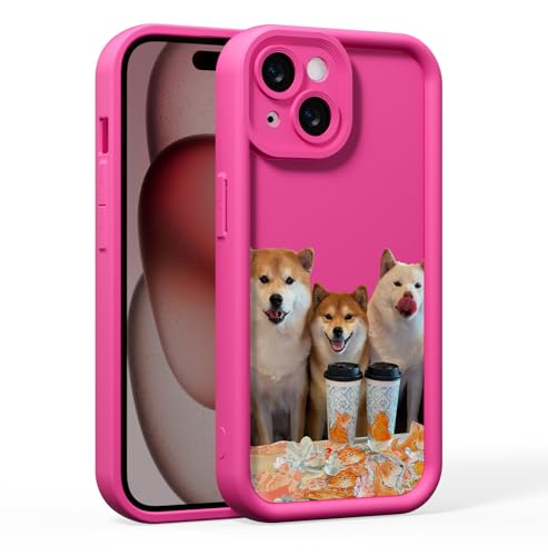 BARALARIQIU Kompatibel mit iPhone 12 Pro Max Hülle, süßer Hund, lustige Tier-iPhone-Hülle, stoßfeste, schützende, weiche TPU-Hülle, Geschenk für Mädchen und Frauen(Rosarot) von BARALARIQIU