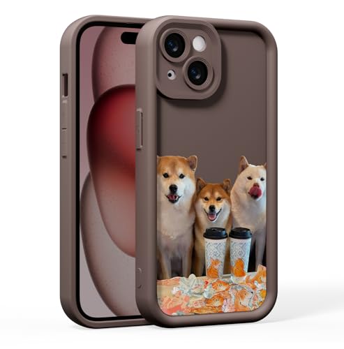 BARALARIQIU Kompatibel mit iPhone 13 Pro Max Hülle, süßer Hund, lustige Tier-iPhone-Hülle, stoßfeste, schützende, weiche TPU-Hülle, Geschenk für Mädchen und Frauen(Braun) von BARALARIQIU