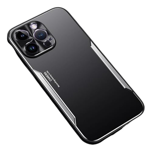 BARALARIQIU Ultra Dünn (0,35mm Slim) Hülle für iPhone 15 Pro Max 6,1 Zoll, Kameraobjektivabdeckung, Leicht Matt Finish Hard Minimalistisch Hülle, Unterstützt Kabelloses Laden (Schwarz + Silber) von BARALARIQIU