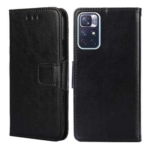 BARALARIQIU Wallet Case Kompatibel für Huawei nova 11 SE 4G hülle 6,67 Zoll,[Premium PU Leder] [RFID-Blocker][Kartenfach] Flip Echt Leder Klapphülle Handytasche,Schutzhülle Klappbar Flipcase-Schwarz von BARALARIQIU