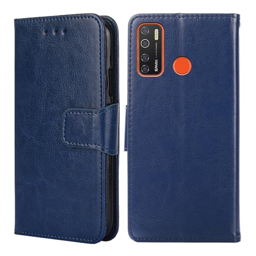 BARALARIQIU Wallet Case Kompatibel für Infinix Hot 50 Pro+ hülle 6,78 Zoll,[Premium PU Leder][RFID-Blocker][Kartenfach] Flip Echt Leder Klapphülle Handytasche,Schutzhülle Klappbar Flipcase-Königsblau von BARALARIQIU