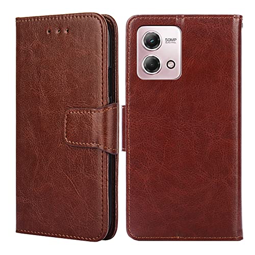 BARALARIQIU Wallet Case Kompatibel für Moto G Play 2025/MOTO G Power hülle 6,8 Zoll,[Premium PU Leder] [RFID-Blocker][Kartenfach] Flip Echt Leder Klapphülle Handytasche,Schutzhülle Flipcase-Braun von BARALARIQIU