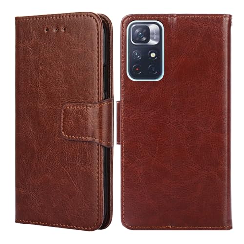 BARALARIQIU Wallet Case Kompatibel für Xiaomi Poco X5 Pro hülle 6,67 Zoll,[Premium PU Leder] [RFID-Blocker][Kartenfach] Flip Echt Leder Klapphülle Handytasche,Schutzhülle Klappbar Flipcase-Braun von BARALARIQIU